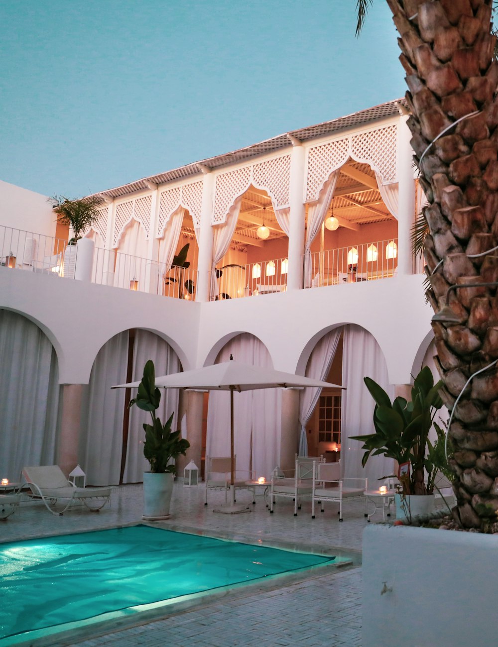 Courtyard of a restored riad